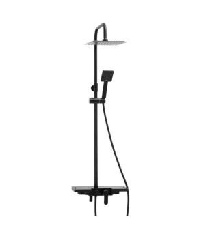 Душевой гарнитур Yoka OSLO 25 BLACK черный с полкой и краном