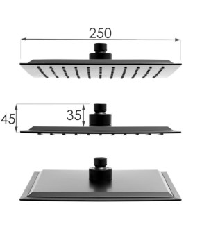 Душевой гарнитур Yoka OSLO 25 BLACK черный с полкой и краном