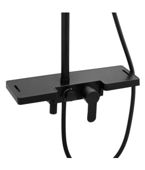 Душевой гарнитур Yoka OSLO 25 BLACK черный с полкой и краном