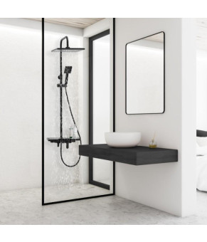 Душевой гарнитур Yoka OSLO 30 BLACK черный с полкой и краном