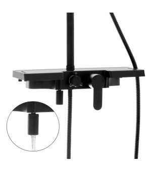Душевой гарнитур Yoka OSLO 30 BLACK черный с полкой и краном