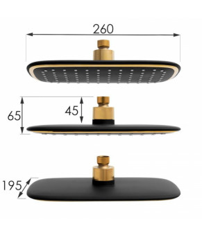 Душевой гарнитур Yoka ROXY GOLD BLACK MATT золотой с изливом