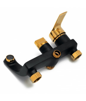 Душевой гарнитур Yoka ROXY GOLD BLACK MATT золотой с изливом