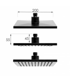 Душевой гарнитур Yoka TIKI-BLK BLACK черный