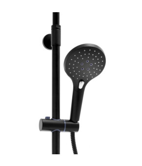 Душевой гарнитур Yoka SABA 25 BLACK черный с полкой и краном