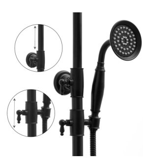 Душевой гарнитур Yoka DIXI BLACK черный