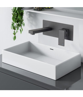 Смеситель для раковины (умывальника) Yoka TOSCANA  BLACK + BOX черный настенный скрытого монтажа