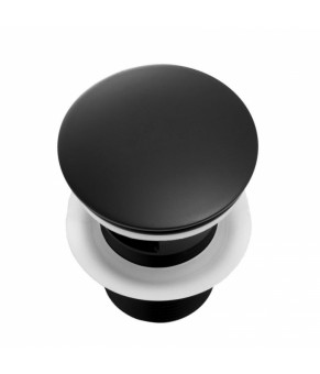 Донный клапан для умывальника Yoka KLIK-KLAK BLACK с переливом черный
