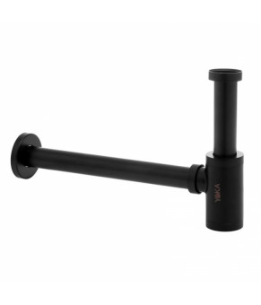 Сифон универсальный для раковины (умывальника) Yoka BLACK MAT CLICK-KLAK черный