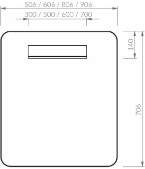 Зеркало Ravak Strip 900х700 черное X000001572