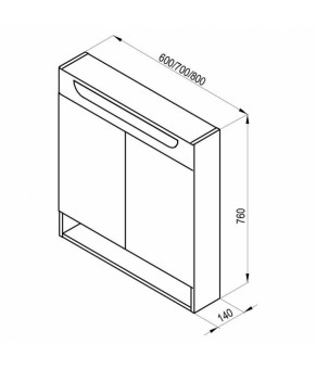 Зеркальный шкаф Ravak MC Classic II 600 X000001469