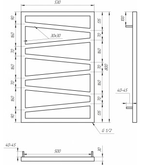 Водяной полотенцесушитель Genesis-Aqua Genesis 80x53 см Светло-розовый