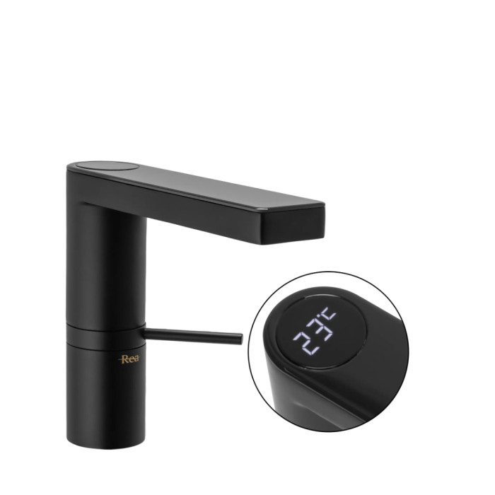 Змішувач для раковини (умивальника) REA AMAR LCD BLACK чорний низький