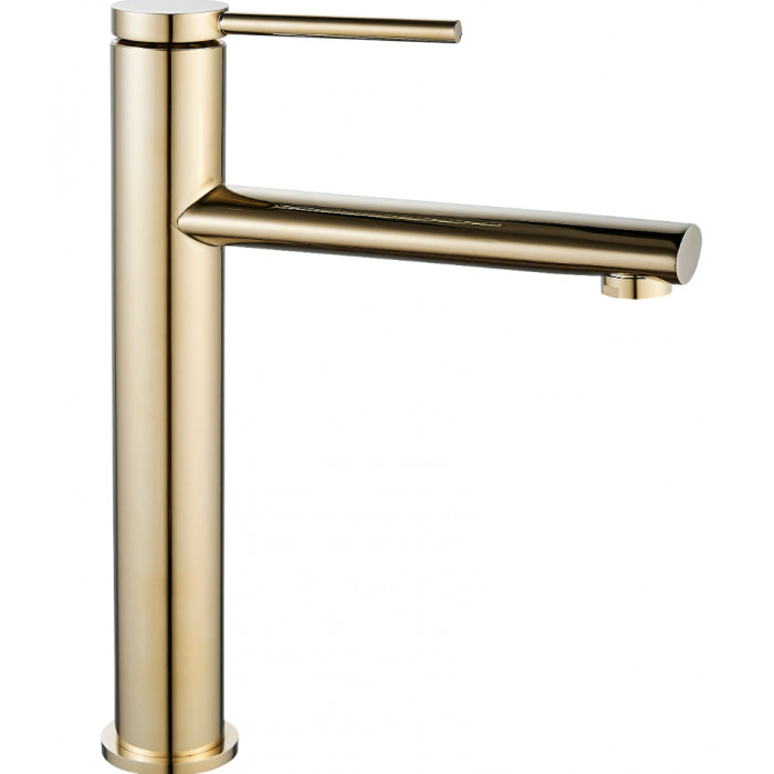 Змішувач для раковини (умивальника) REA OVAL GOLD золотий високий