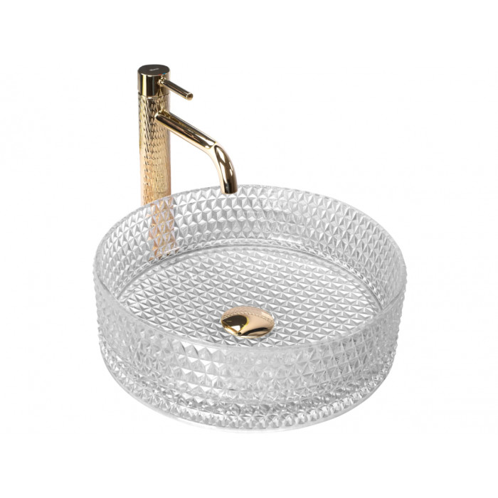 Умивальник (раковина) REA CRISTAL TRANSPARENT накладний