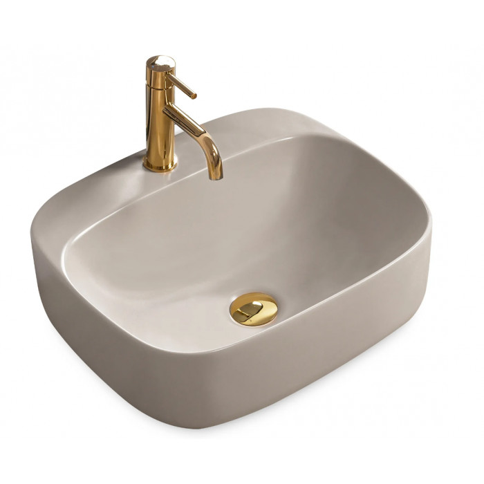Умивальник (раковина) REA LUIZA 50 LIGHT GREY MATT накладний сірий матовий