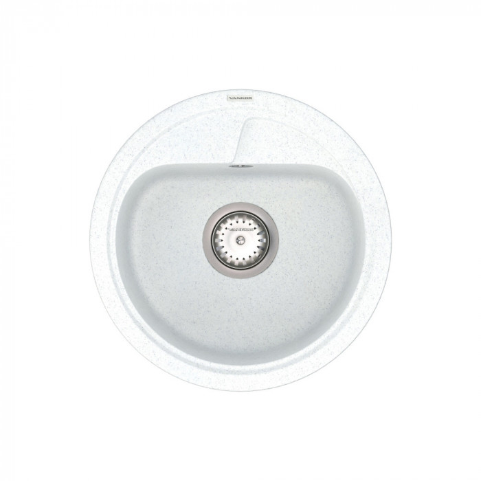 Кухонна мийка VANKOR Polo PMR 01.45 White Stone + сифон VANKOR
