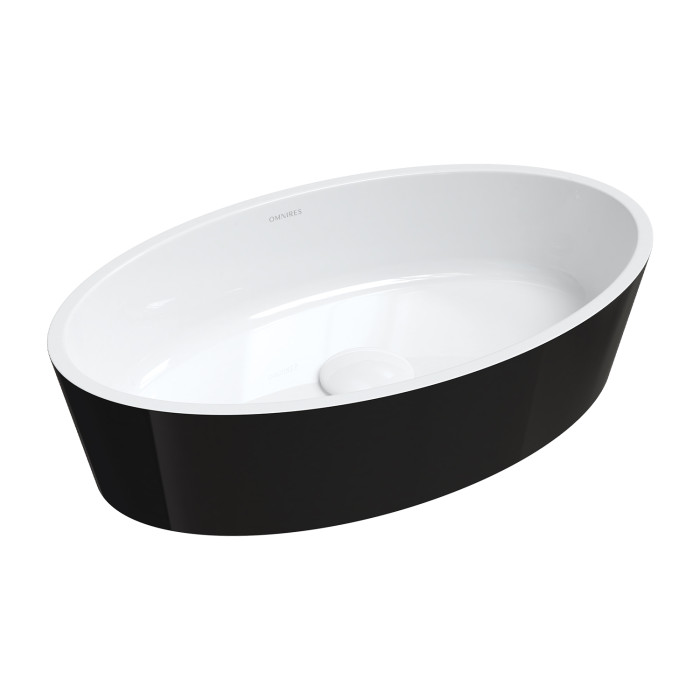 Умивальник Omnires Bari 50x30 white/gloss black (BARI500UNBCP)