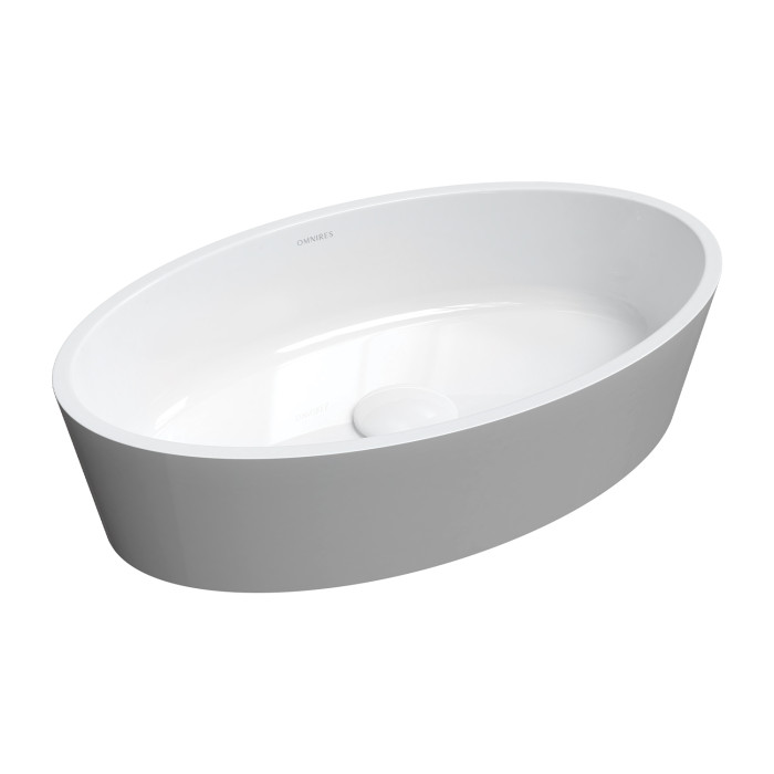 Умивальник Omnires Bari 50x30 white/gloss grey (BARI500UNBSP)