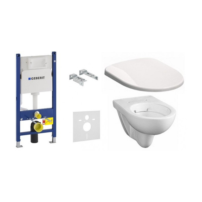 NOVA PRO Rimfree унитаз подвесной прямоуг., Geberit Duofix 3в1, сид. Duroplast soft-close 458.126.00.1 M39018000