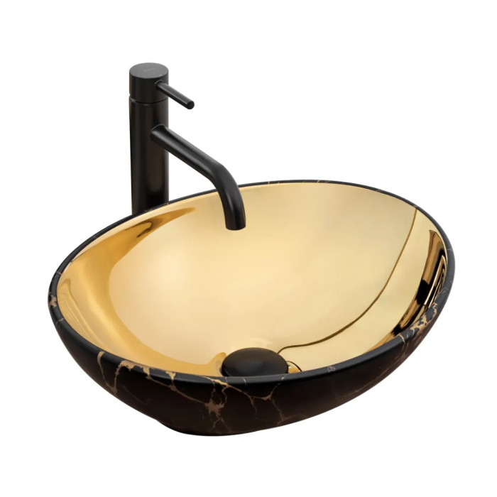 Умивальник Rea Sofia gold/marble black (REA-U8011)
