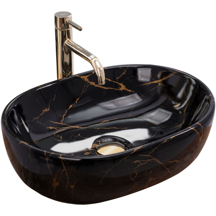 Умивальник Rea Amelia black marble shiny (REA-U8000)
