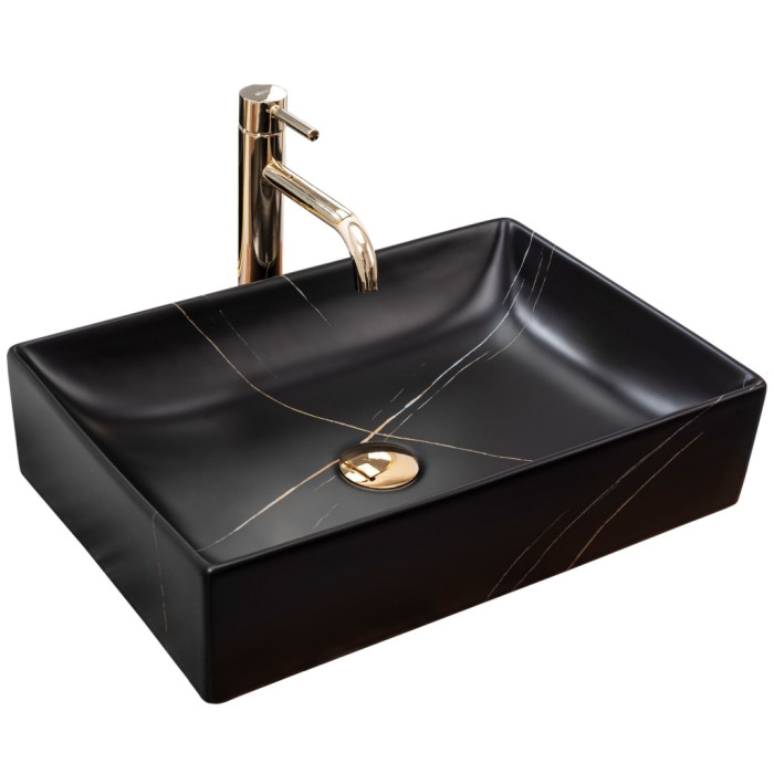 Умивальник Rea Inga black marble mat (REA-U8006)