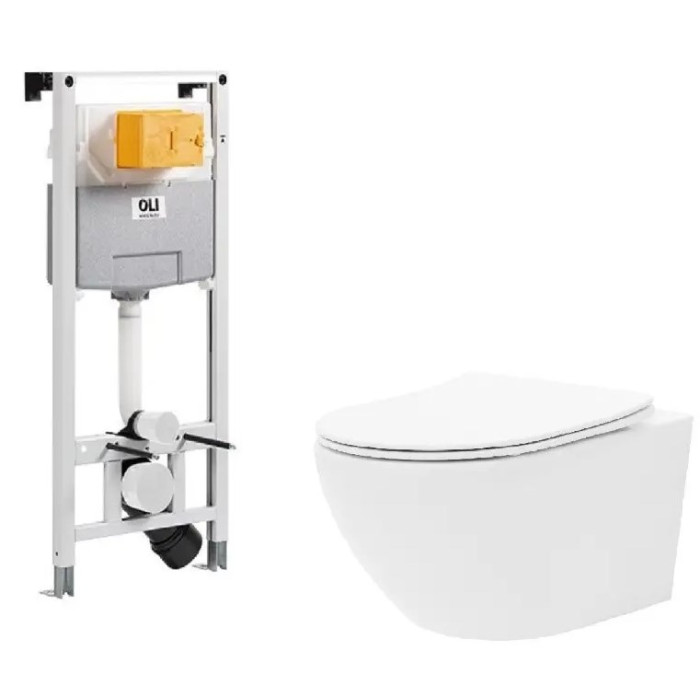 Унітаз Rea Carlo Mini + сидіння slim n soft-close + інсталяція Oli Olipure 30x20 (880780/152972+REA-C2760)