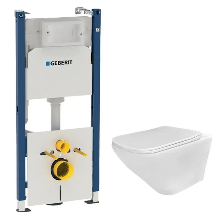 Унітаз Rea Ivo Rimless + сидіння slim n + інсталяція Geberit Duofix (REA-C9201+458.126.00.1)