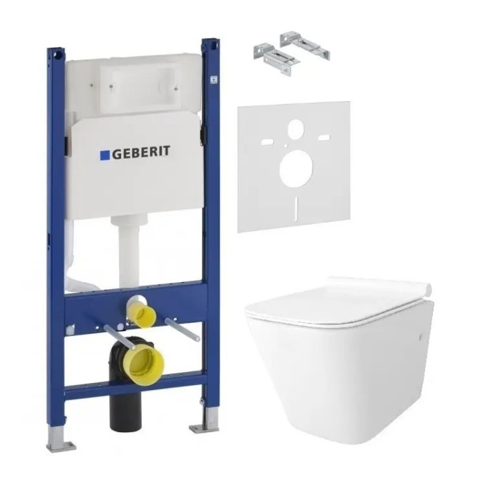 Унітаз Rea Raul + сидіння slim soft-close + інсталяція Geberit Duofix (REA-C9660+458.126.00.1)