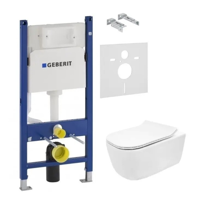 Унітаз Rea Mateo без обідка + сидіння slim + інсталяція Geberit Duofix (REA-C1258+458.126.00.1)