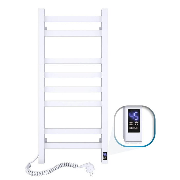 Рушникосушка електрична Navin Авангард 360х800 Sensor, біла, ліва, таймер