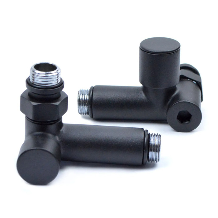 Кран кутовий під ТЕН Navin 1/2"х1/2" чорний 2 шт. 21-632430-7777
