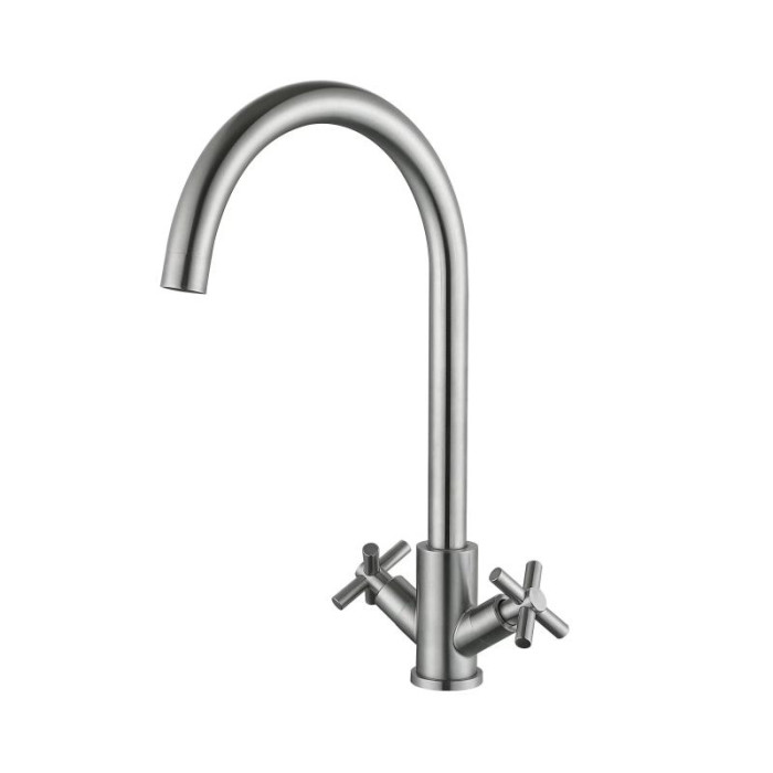 Змішувач для кухні Lidz Wind 013F двовентильний LDWIN013FNKS43390 Nickel