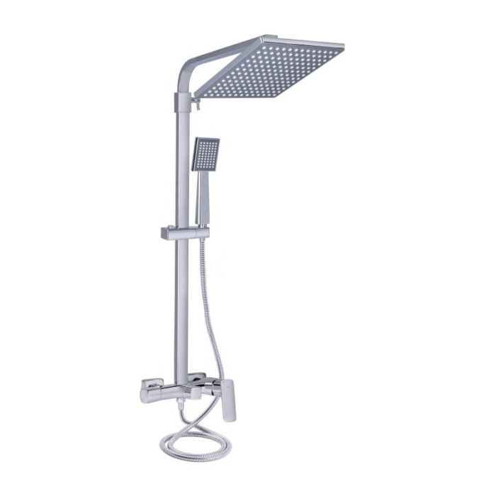 Душова система Qtap Capricorn 53103KNC Chrome (на 3 споживачі, з виливом)