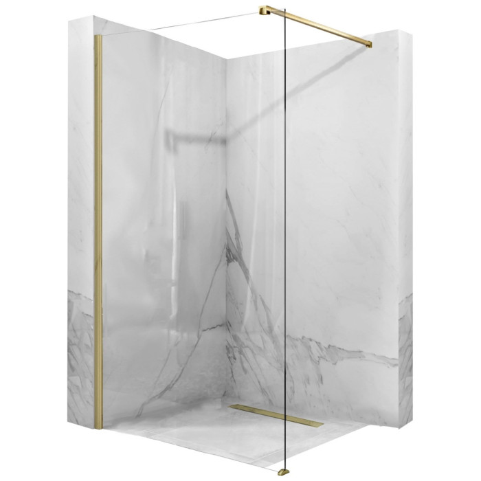 Душова стінка Rea Aero 100x195 brushed gold (REA-K4701)