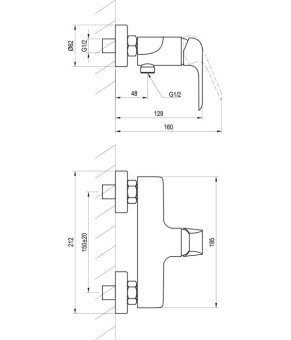 Смеситель Ravak Flat black FL 032.20/150 X070177