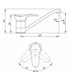 Смеситель ERIS Q-TAP (BLACK COL) 002 елка (40)