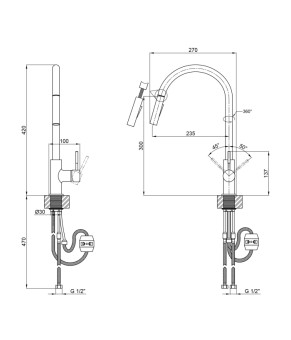 Смеситель для кухни Lidz Aria 015FL2 (k35) Nickel (LDARI015FL2NKS43397)