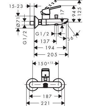 Набор смесителей HANSGROHE LOGIS (71150000 + 71244000 + 26553400) 1042019