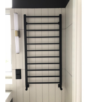 Водяной полотенцесушитель Genesis-Aqua Flat 100x53 см Серое хаки