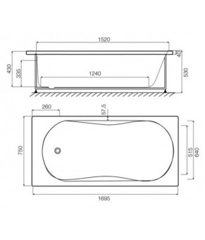 Панель для ванны AM.PM Bliss W55A-170-075W-P