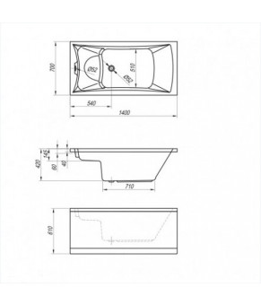 Фронтальная панель для ванны Kolpa-san Accordo 140х70 и Accordo 140х70/S  741787