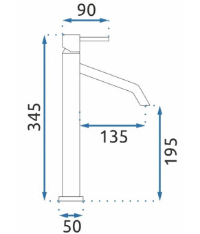 Смеситель для раковины (умывальника) REA LEVEL BLACK черный высокий