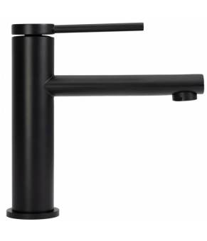 Смеситель для раковины (умывальника) REA OVAL BLACK черный низкий