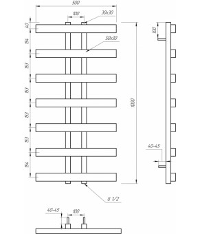 Водяной полотенцесушитель Genesis-Aqua Symmetry 100x53 см Красно-сиреневый