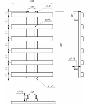 Водяной полотенцесушитель Genesis-Aqua Symmetry 80x53 см Майский зеленый