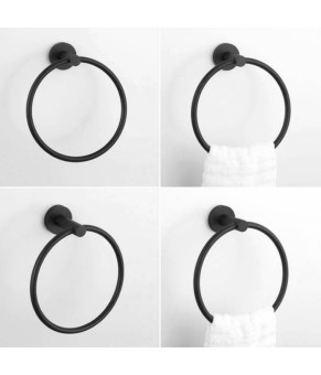 Полотенцедержатель кольцо REA MIST 05 BLACK черный
