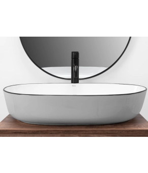 Умывальник (раковина) REA CLEO 61 WHITE BLACK EDGE накладной белый