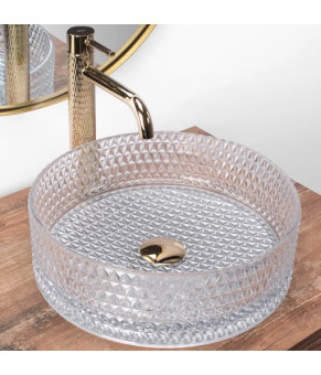 Умывальник (раковина) REA CRISTAL TRANSPARENT накладной